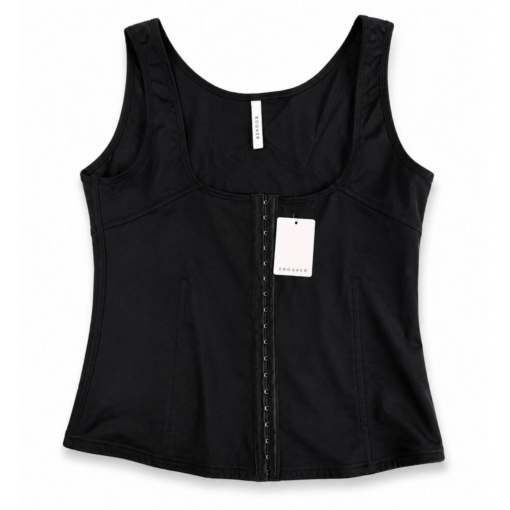 Ekouaer Black Underbust Waist Trainer Corset Shaper NWT Hook & Eye Compression